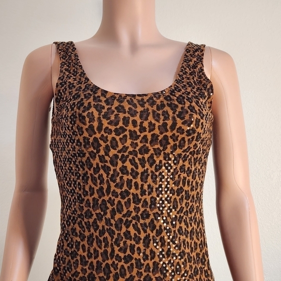 Express animal print sequin embellished dress Sz XS - Picture 2 of 9